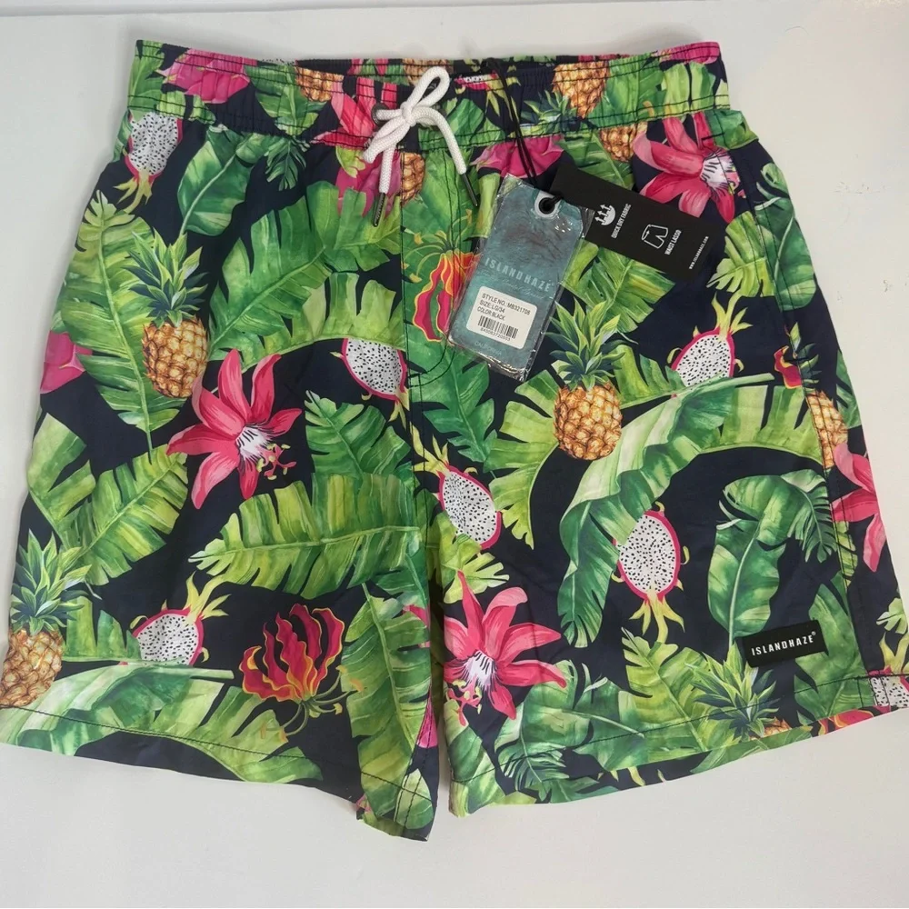 ISLANDHAZE -  Lost Garden Swim Shorts - Tropical Pattern and Colors - Picture 3 of 10